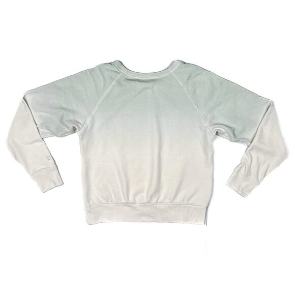 Everlane Lightweight French Terry Crewneck Green Cream Ombre Sweatshirt Size XS - Picture 3 of 6